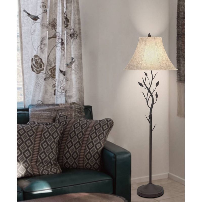 64" 3-way Metal Hand Forged Floor Lamp Black - Cal Lighting