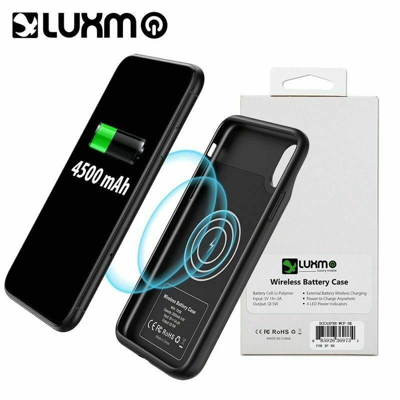 Rubber Coated 4500mAh Battery Case With Wireless Charger For iPhone XR