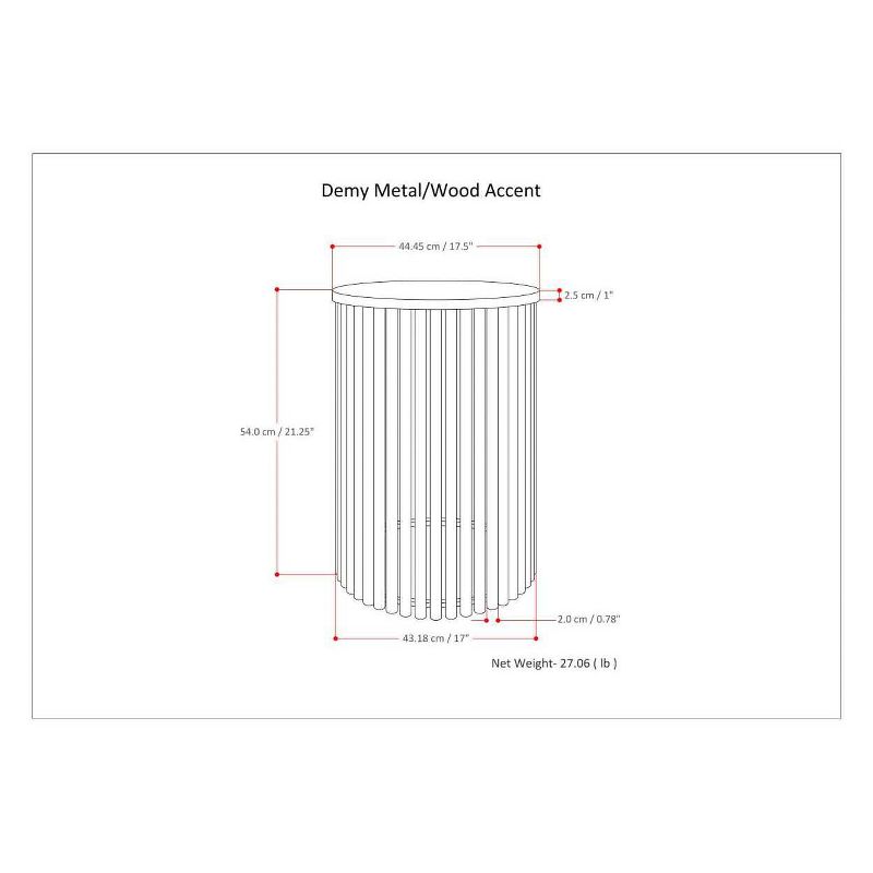 18" Karl Metal and Wood Accent Table Natural/Black - WyndenHall