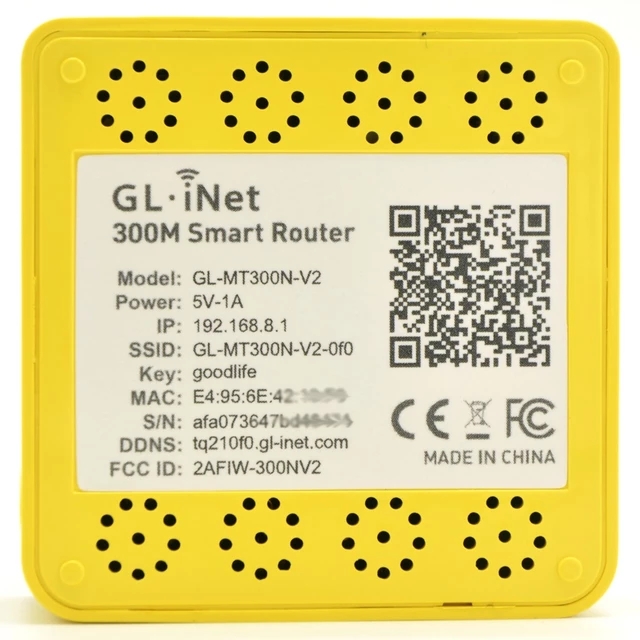 GL.iNet GL-MT300N-V2 MT7628NN 300Mbps Wireless Mini WiFi Router WiFi Repeater OPENWRT Firmware Travel Router 16MB Rom/128MB RAM