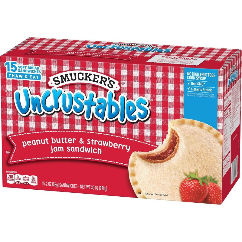 Smucker's Uncrustables Frozen Peanut Butter & Strawberry Jam Sandwich- 30oz/15ct
