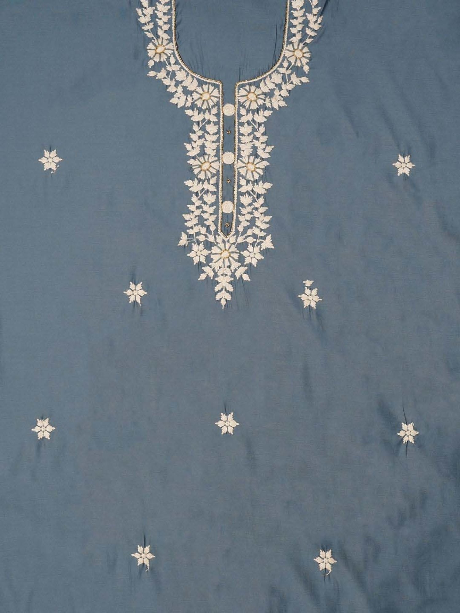 Jaipur Kurti Grey Embroidered Unstitched Dress Material