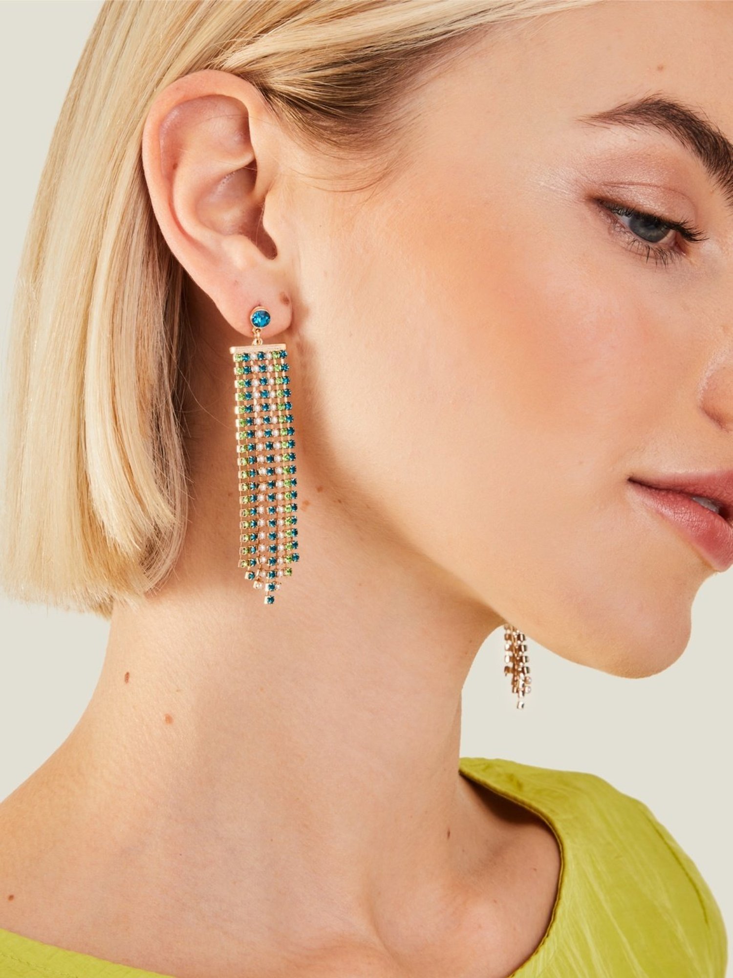 Accessorize London Pearl and Crystal Waterfall Dangler Earrings