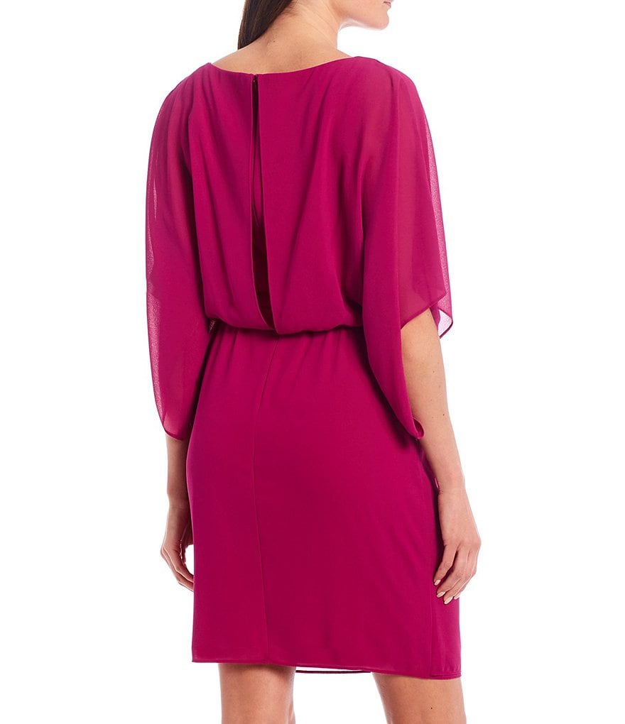 Jessica Howard Dolman Sleeve Drape Front Blouson Dress