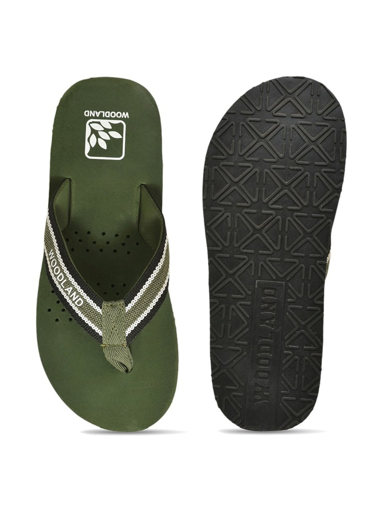 Woodland Men's Olive Flip Flops