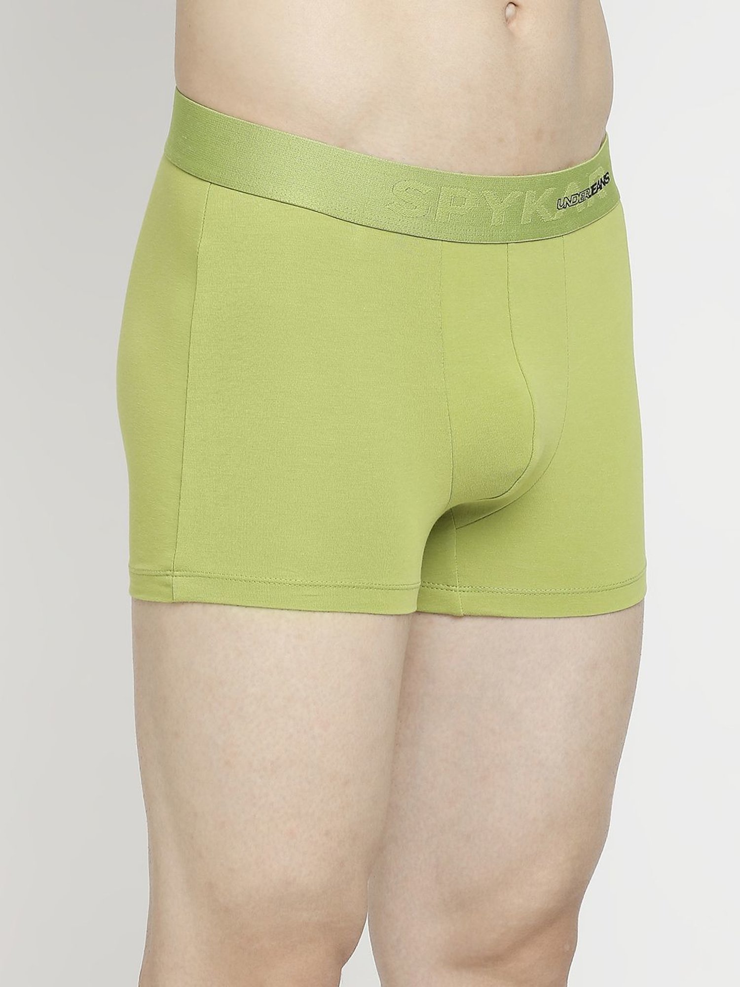 UnderJeans by Spykar Green Regular Fit Trunks