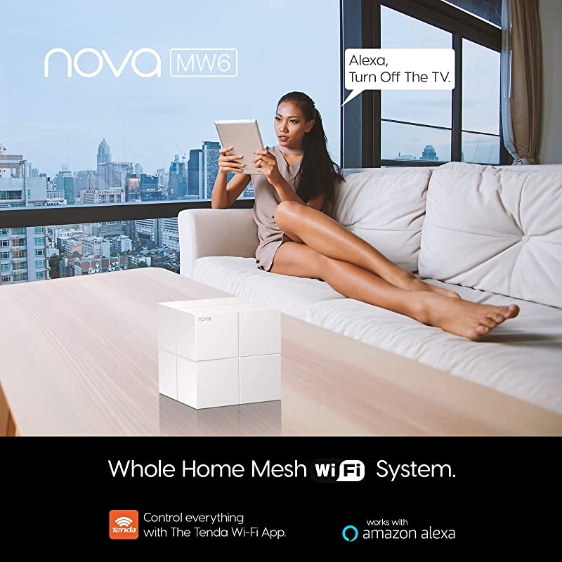 Whole Home Mesh WiFi System Dual Band Gigabit AC1200 Router Replacement for SmartHomeWorks with  Alexa for 2000 sqft 2+ Room Coverage MW6 1PK