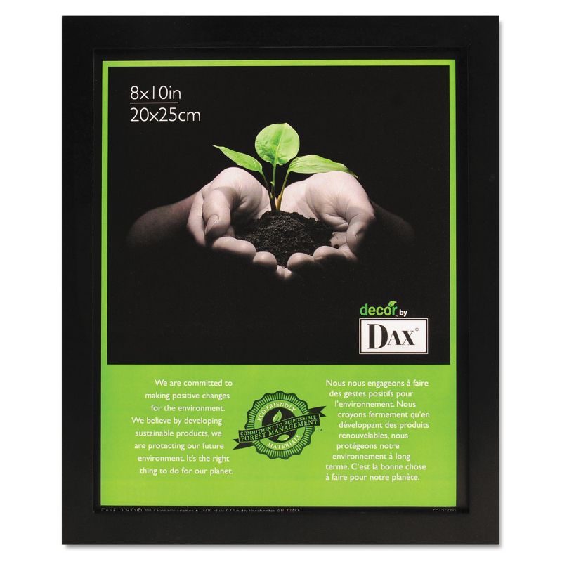 Dax Solid Wood Photo/Picture Frame Easel Back 8 x 10 Black 1826L3T