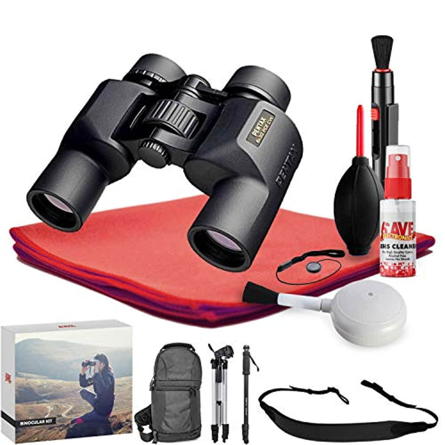 pentax 8x30 pcf cw binoculars, black 65851 - exclusive outdoors binoculars kit