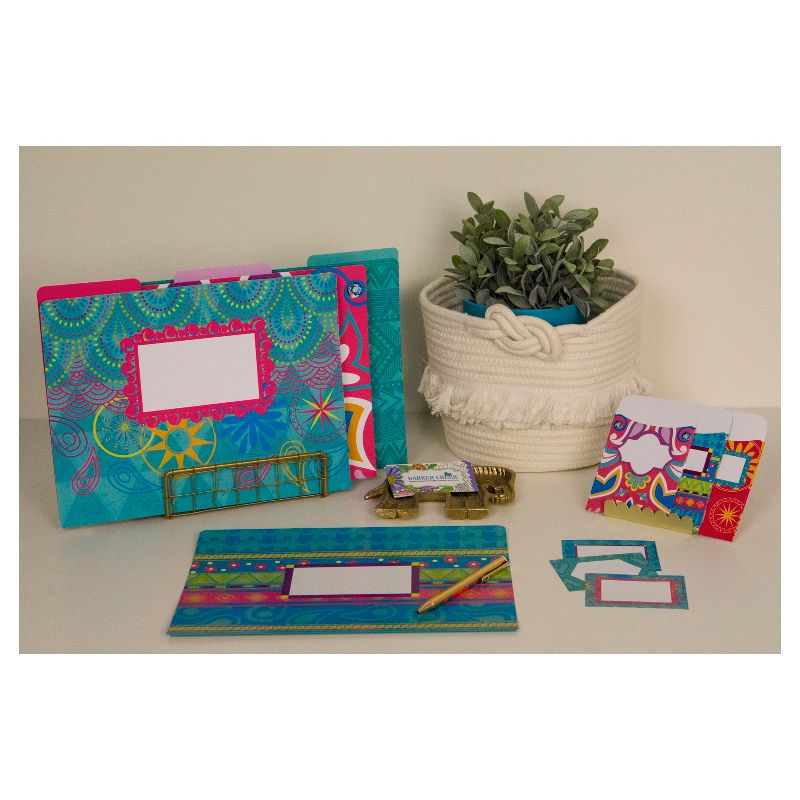 Barker Creek 12 Letter-Size File Folders & 30 Adhesive Pockets Set - Bohemian