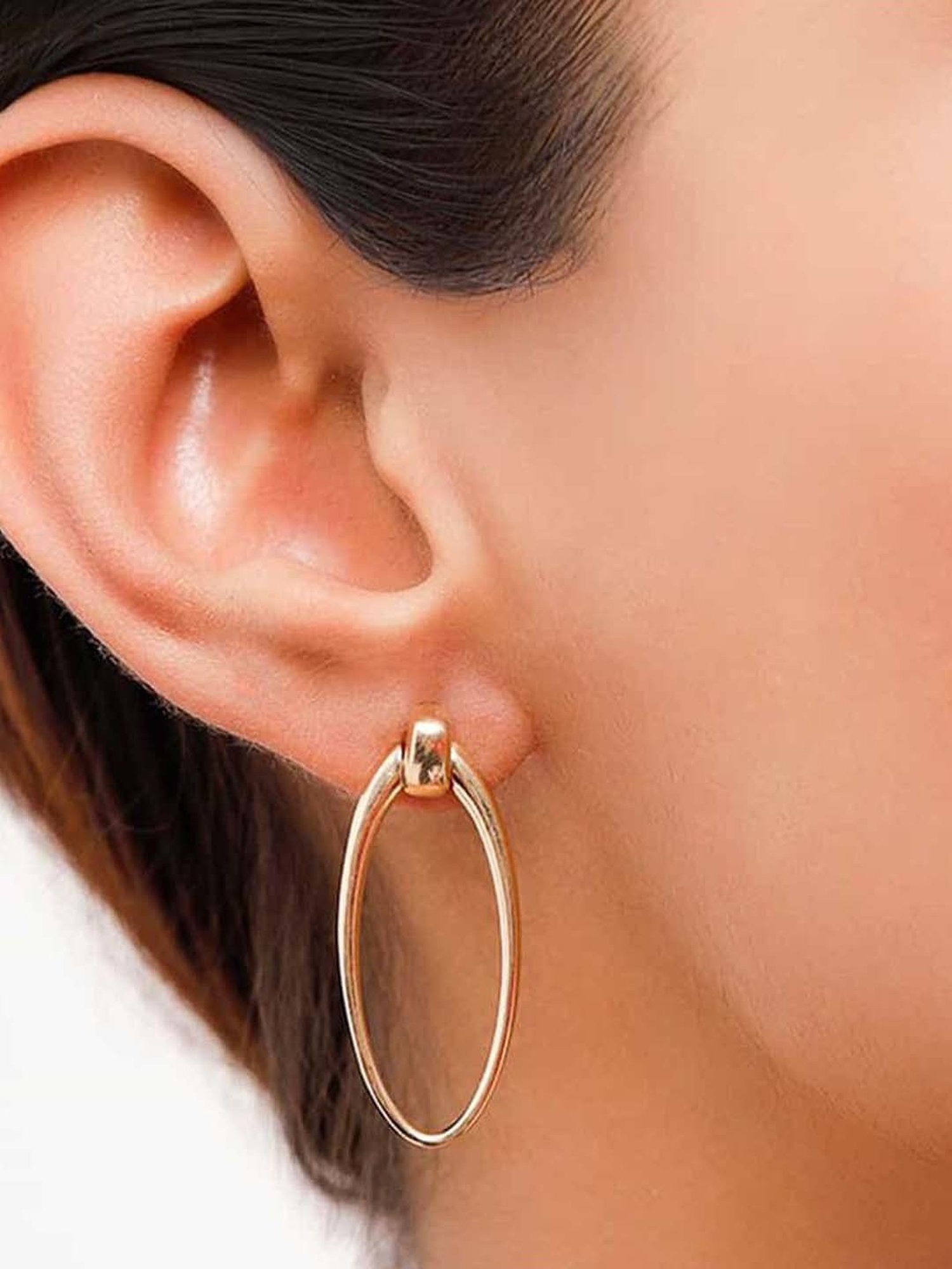 Mia By Tanishq Natures's Finest 14k Yellow Gold Bold And Beautiful Dangler Earrings