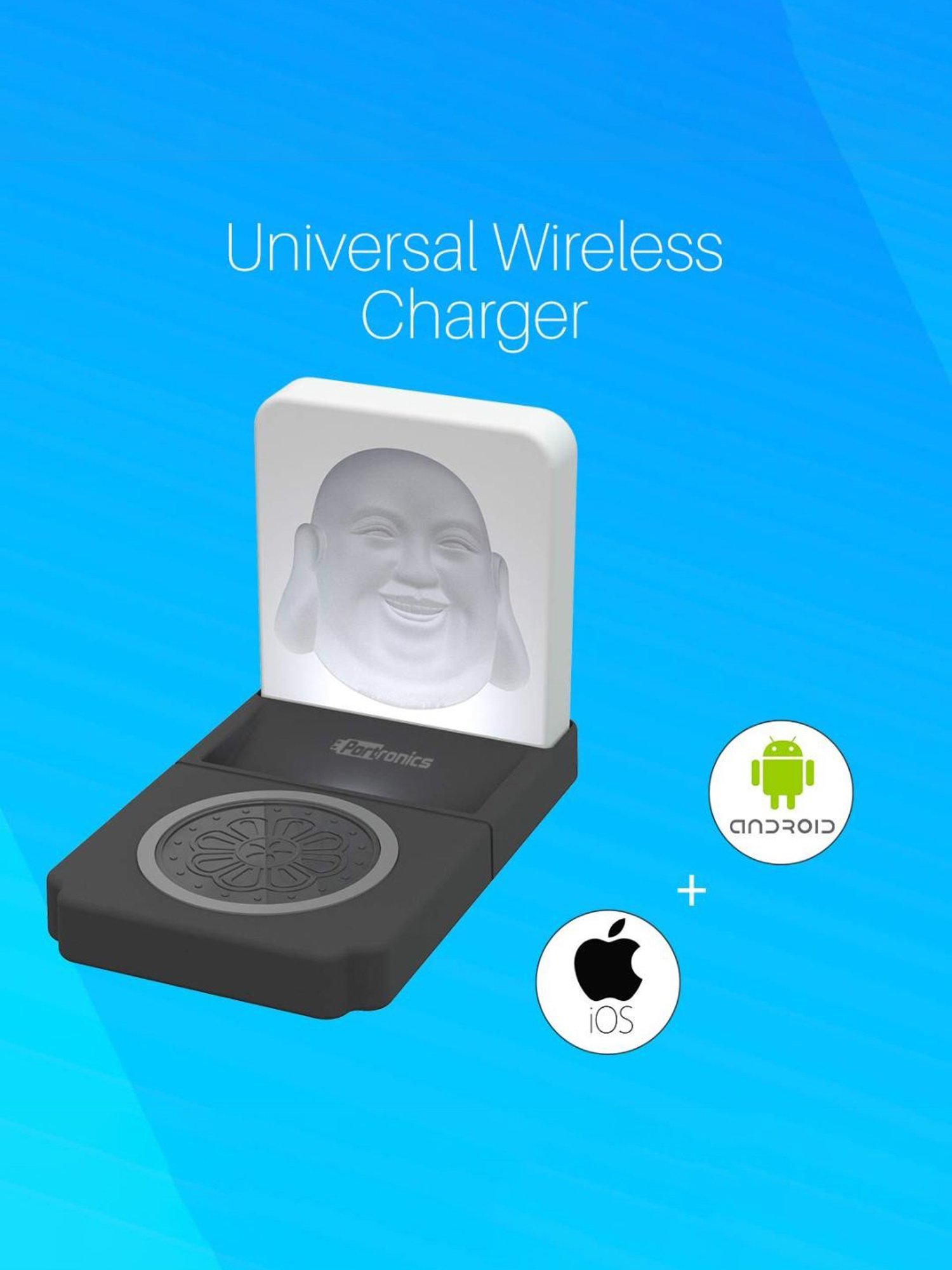 Portronics Charge Bliss POR-1060 Wireless Charger (Black and White)