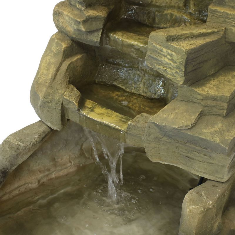 Sunnydaze 37"H Electric Fiberglass Stone Falls Waterfall Outdoor Water Fountain