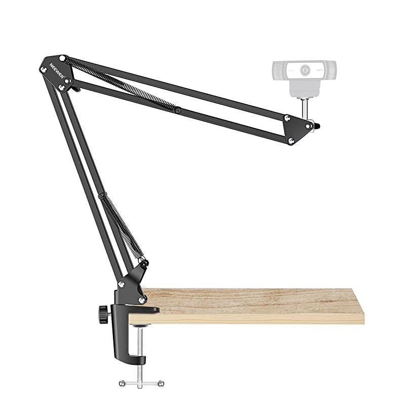 Desktop Clamp Adjustable Suspension Boom Scissor Arm Stand Holder 360 Degree Rotation Swivel Mount, Load up to 2.2 pounds/1 kilograms for Logitech Webcam C922 C930e C930 C920 C615 C960 C980 pro