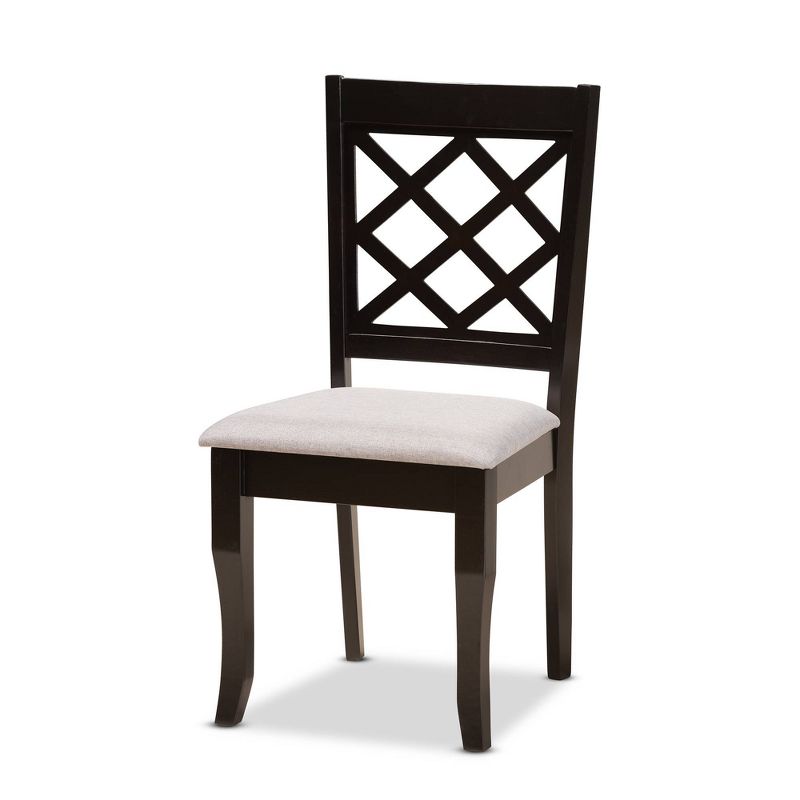 7pc Verner Fabric Upholstered and Wood Dining Set Gray/Dark Brown - Baxton Studio