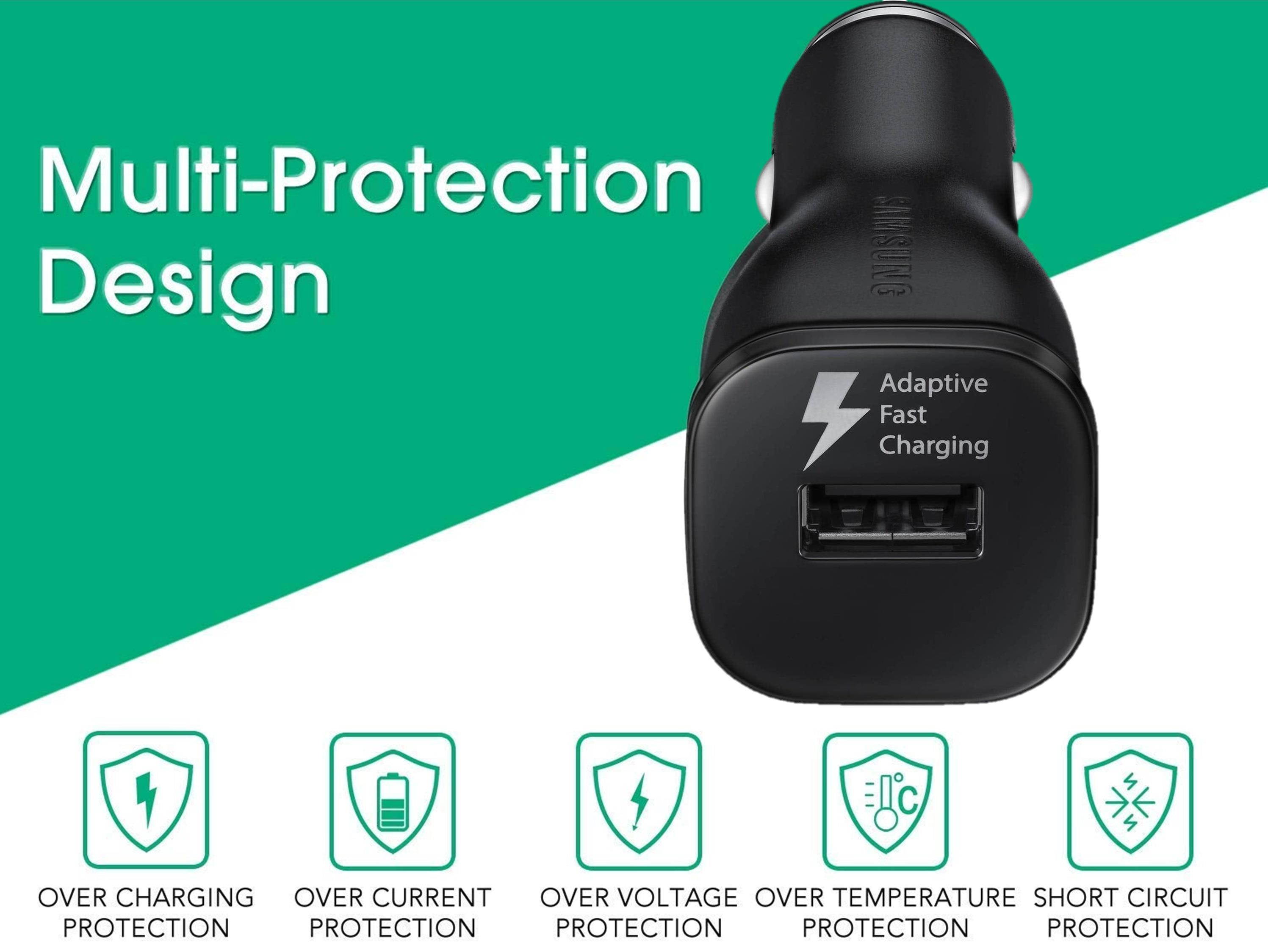 Galaxy Car (AFC) Charger for Samsung Galaxy S7/S7 Edge/S6/S6 Edge Adaptive Fast Charging w/Micro USB Cable - Black