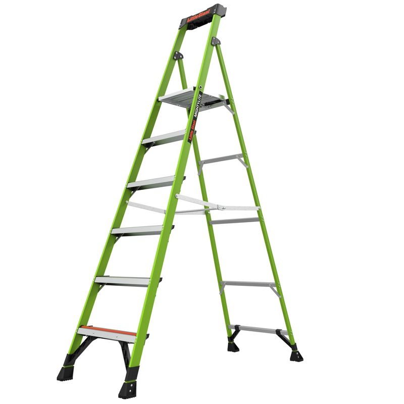 Little Giant Ladder Systems 8' ANSI type IA 300 lb rated fiberglass Stepladder with Ground Cue Apple Green