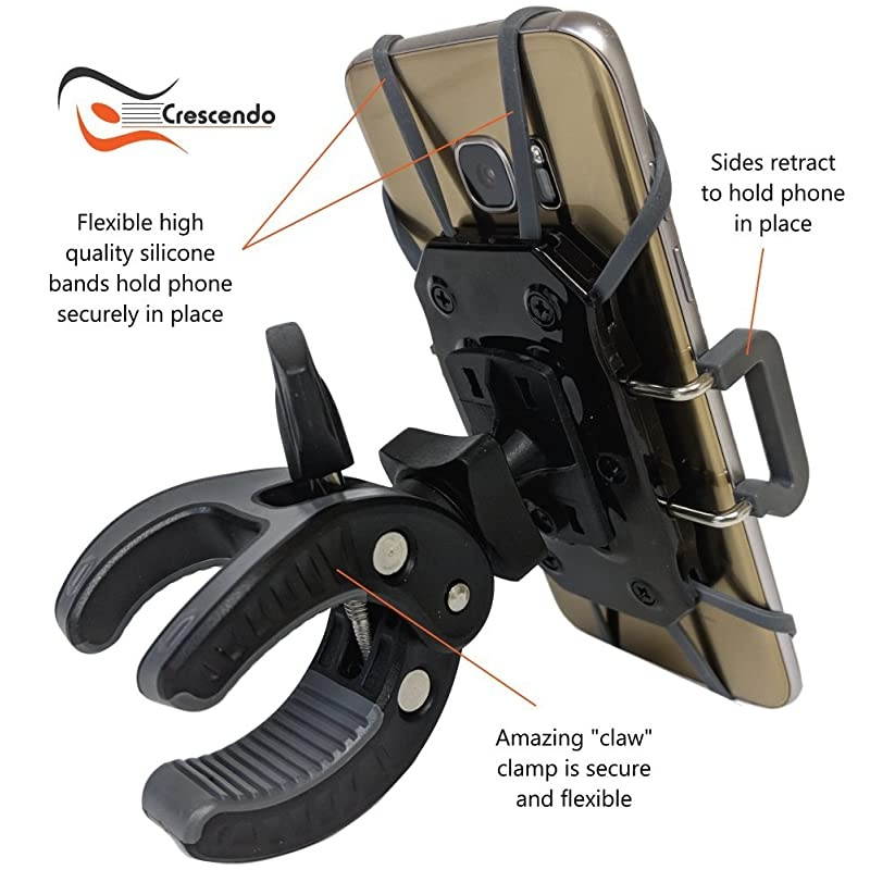 CR-30 SlimClip Mic Stand Phone Holder, iPhone Clamp Mount, Pole Phone Mount, Microphone, Music, or Drum Stand - for iPhone, Samsung Galaxy or Note, Pixel, Any Smartphone