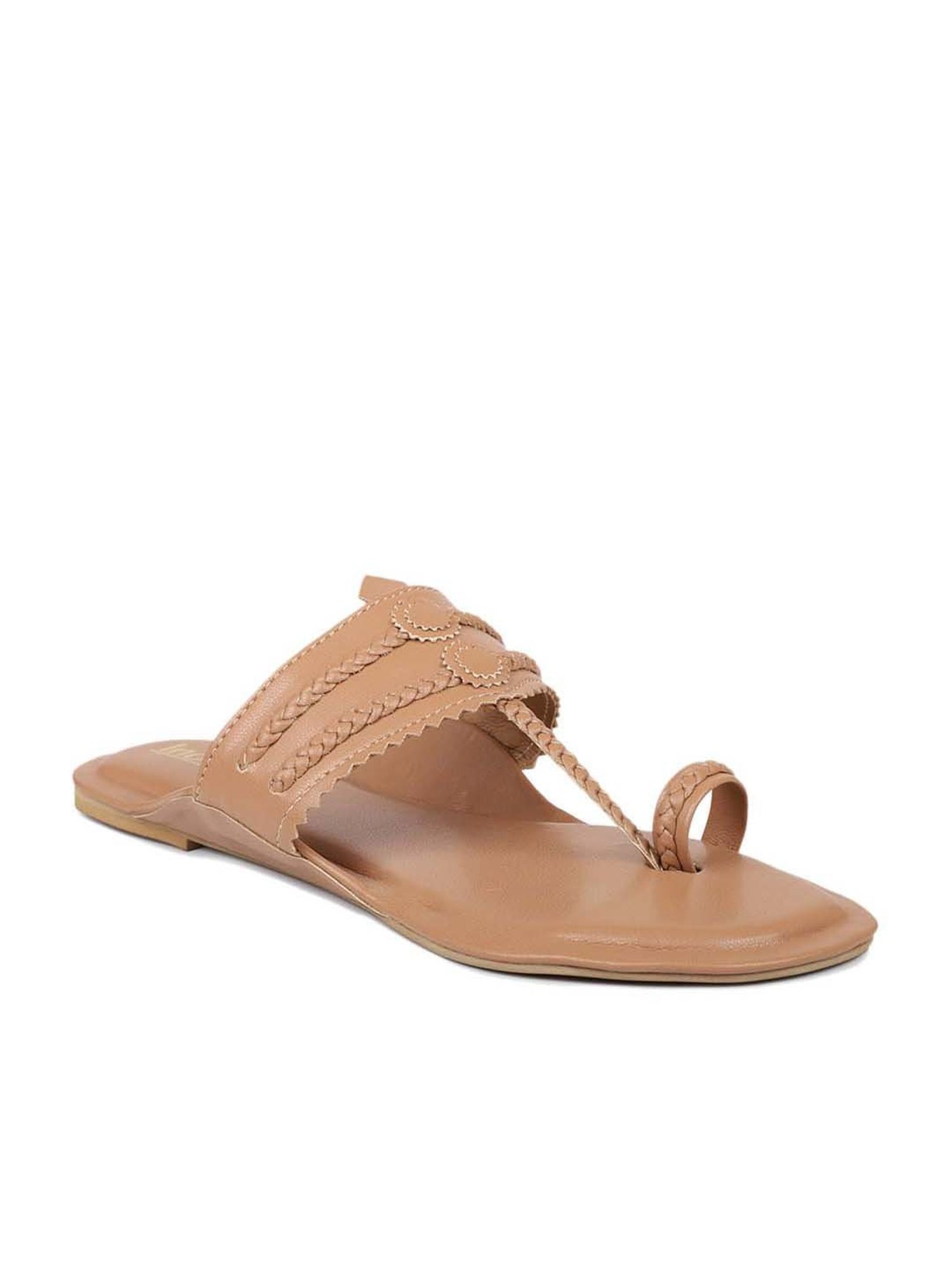 Inc.5 Women's Dark Beige Toe Ring Sandals