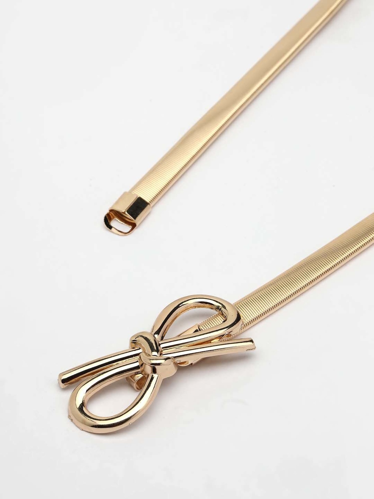 NVR Circular Gold Plated Stretchable Metal Belt for Women