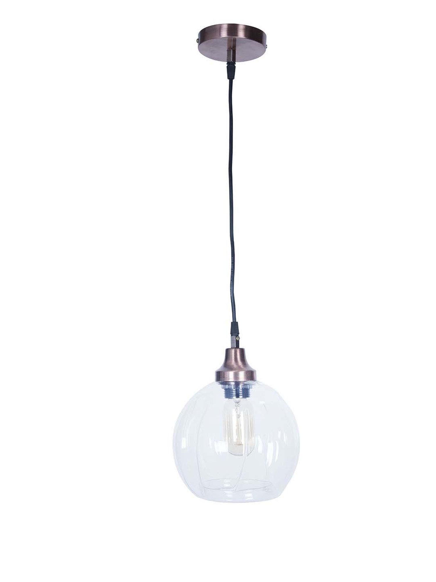 Fos Lighting Contemporary Undulated Clear Melon Glass Pendant Light - Set of 1