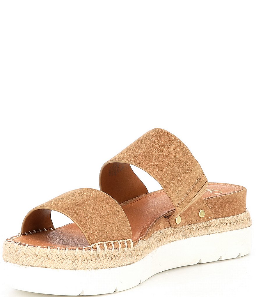Sarto by Franco Sarto Cappy Suede Espadrille Slide Wedge Sandals