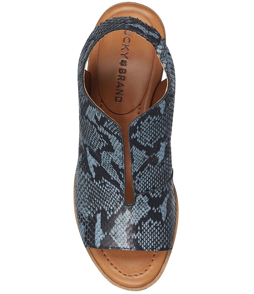 Lucky Brand Rhazy Snake Print Leather Slingback Shooties