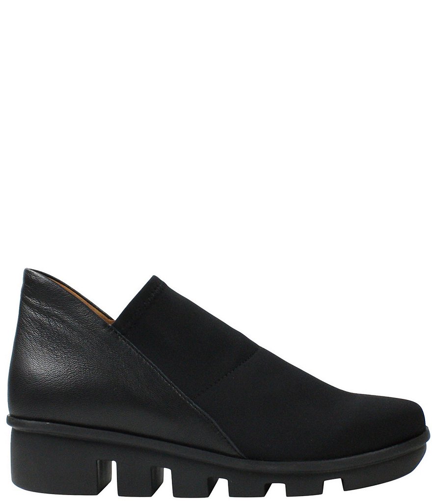 L'Amour Des Pieds Howin Stretch Wedge Lug Sole Ankle Booties