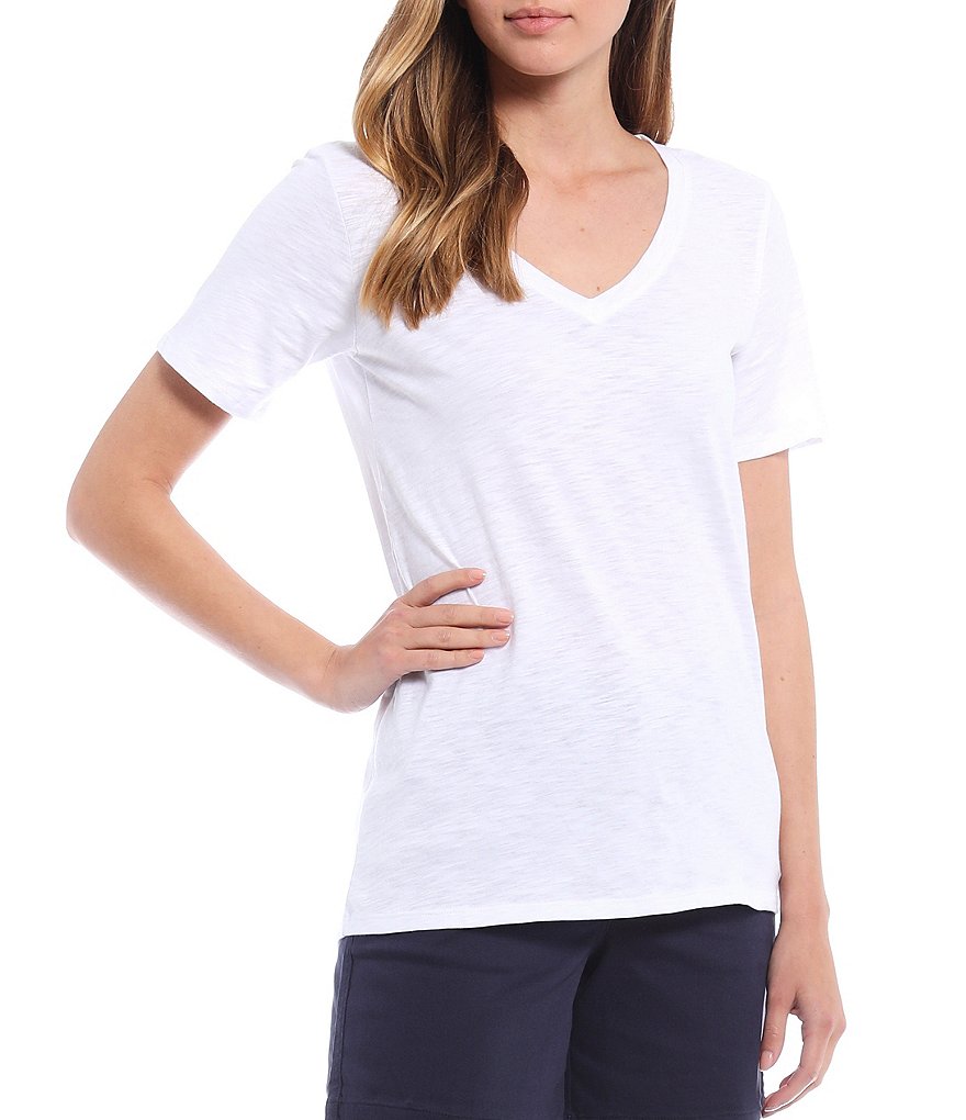 Joules Celina Short Sleeve V-Neck Knit Tee