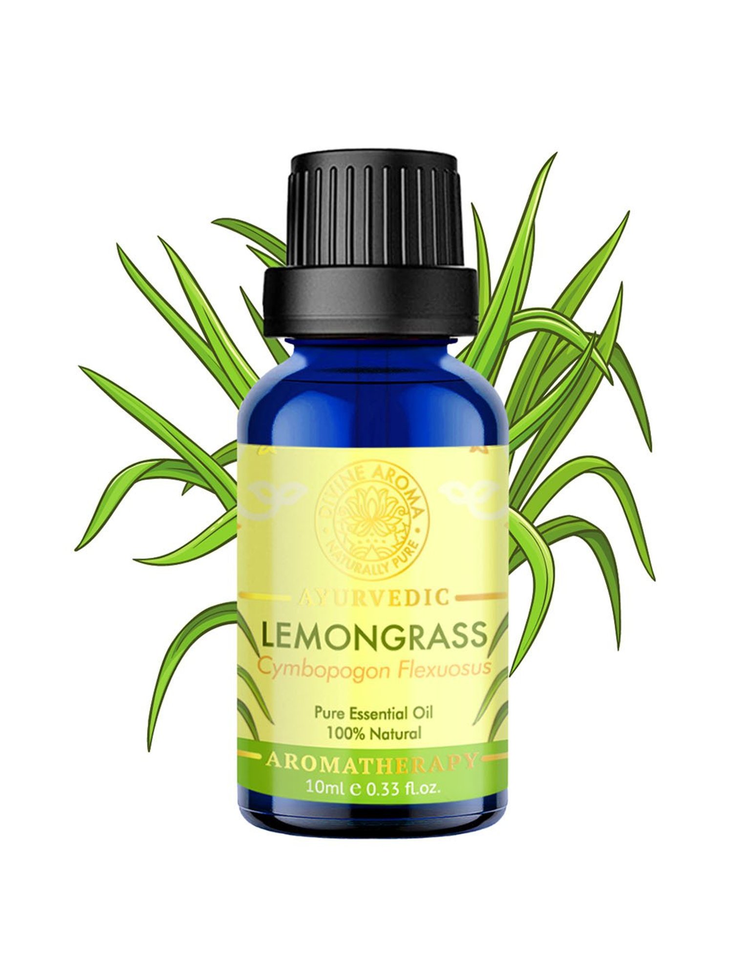 Divine Aroma Lemongrass Essential Oil - 10 ml