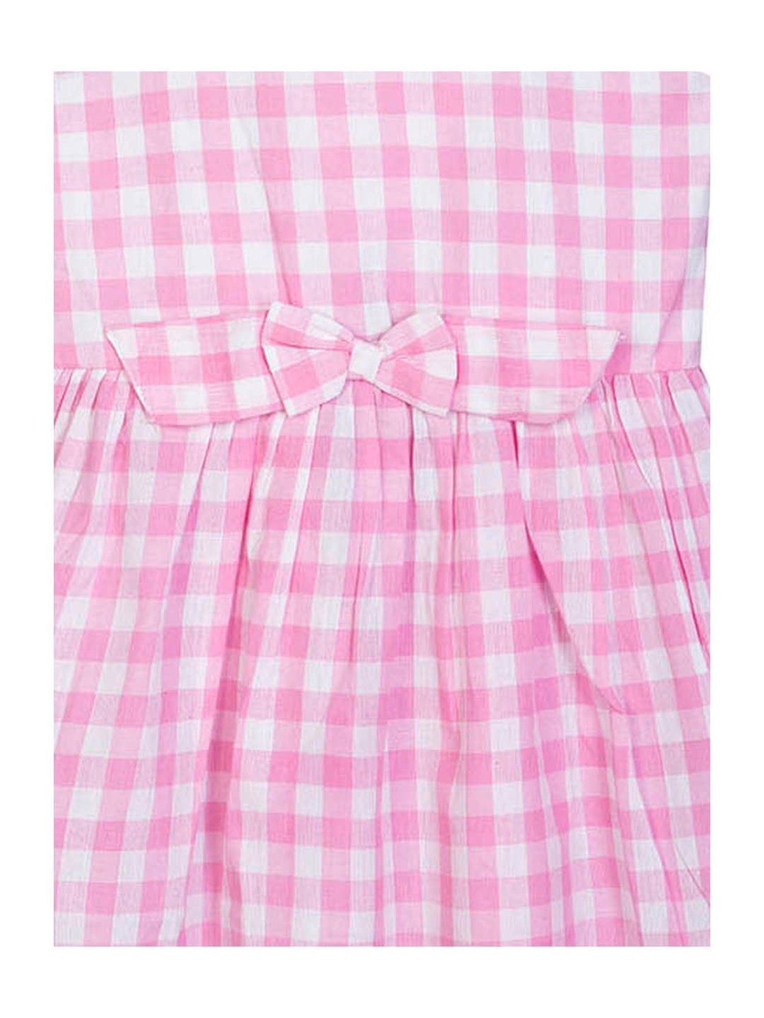 Budding Bees Kids Pink & White Checks Dress