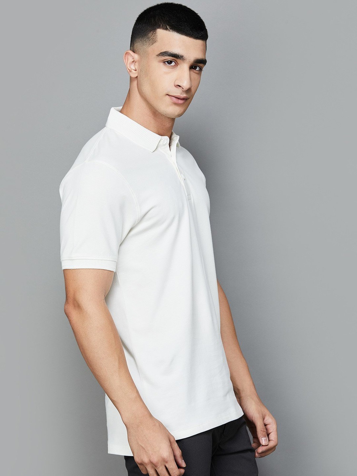 Forca by Lifestyle Off White Regular Fit Polo T-Shirts