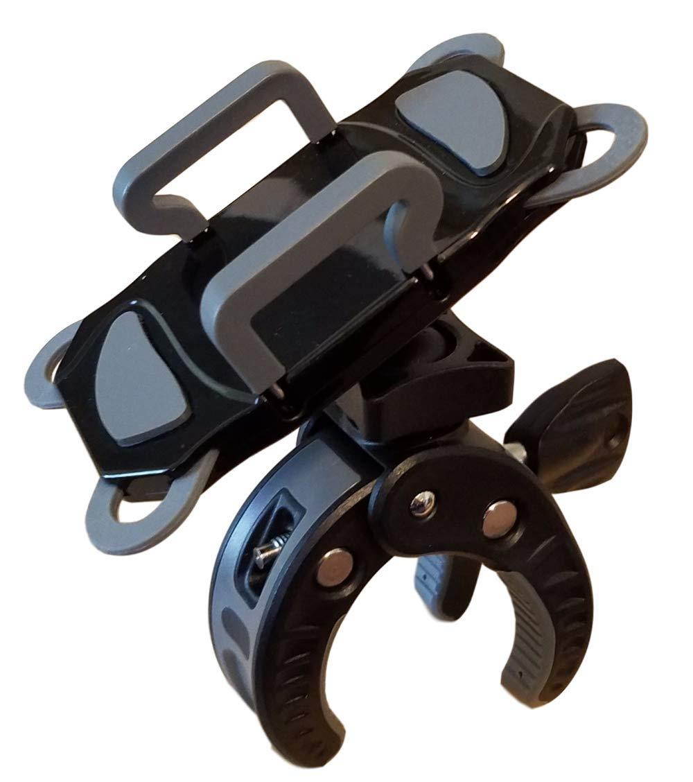 Stroller Cell Phone Holder Mount-Universal Clamp, Also for Bike, Boat, Golf and Grocery Cart, Fits iPhone X, 8 | 8 Plus, 7 | 7 Plus, iPhone 6s | 6s Plus, Galaxy S7, S6, S5, Adjustable