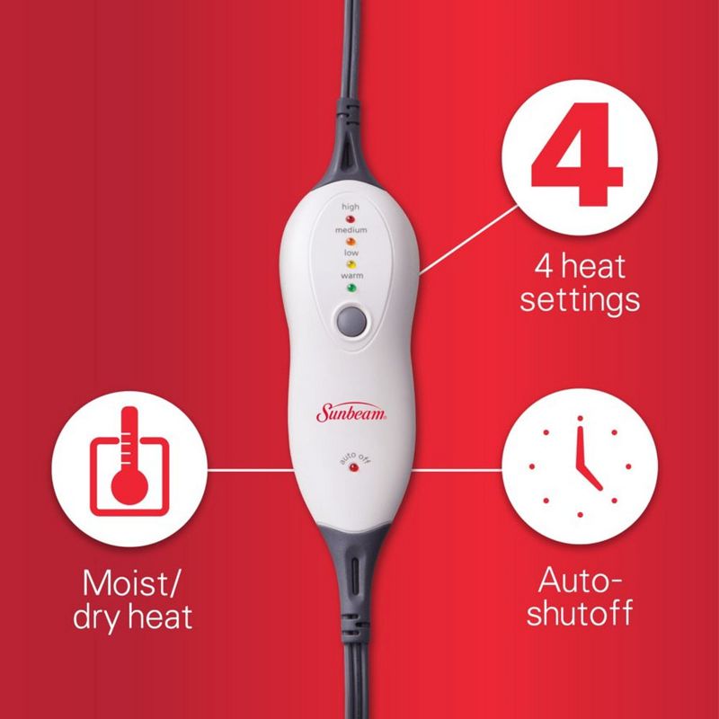 Sunbeam 885402RML4U Soothing Renue Heated Therapy Wrap Pad for Neck and Shoulder Pain Relief with 4 Heat Settings, Sage Green