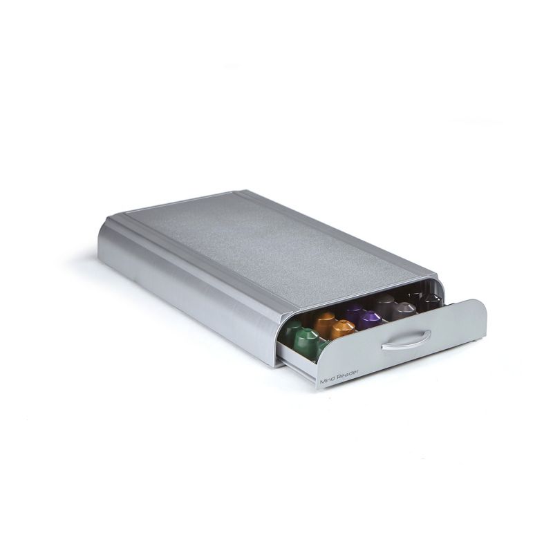 MIND READER Single Drawer Coffee Pod Holder [50 Capacity] (SILVER)