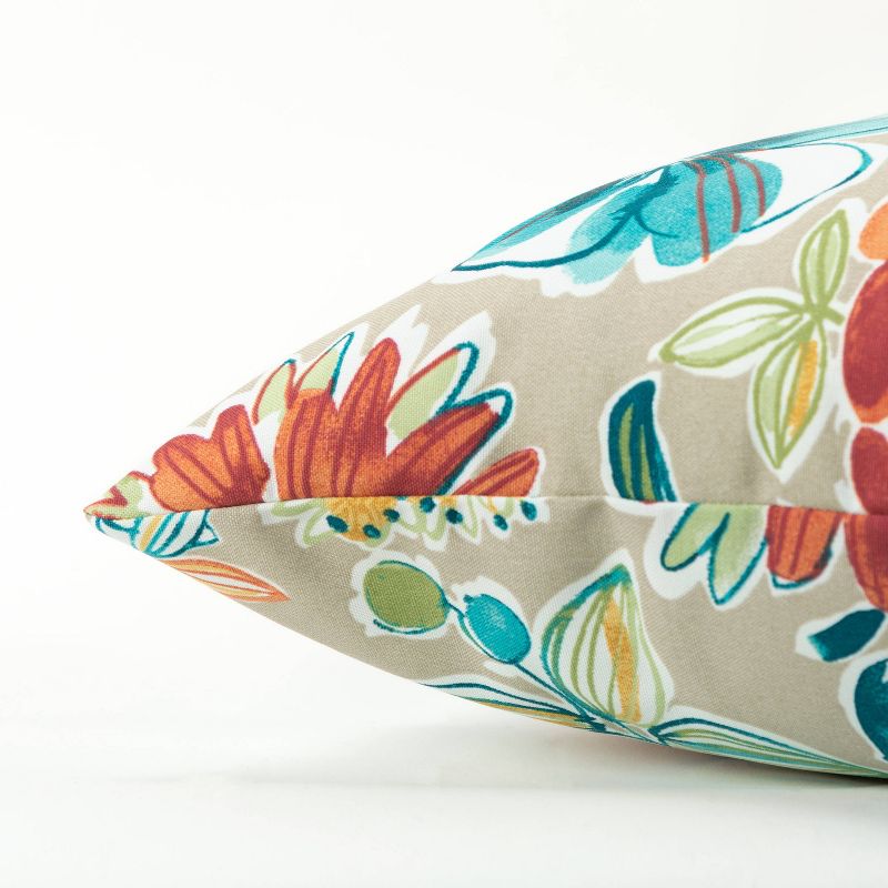 22"x22" Oversize Poly-Filled Floral Indoor/Outdoor Square Throw Pillow - Rizzy Home