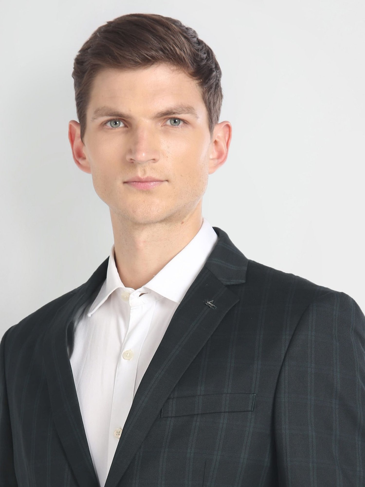 Arrow Olive Regular Fit Checks Two Piece Suit