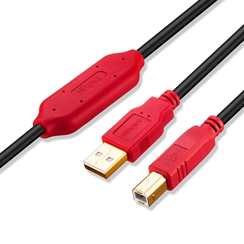 Printer Cable 50 ft,  Long USB Printer Cable Cord USB 2.0 Type A Male to B Male Printer Scanner USB B Cable for HP, Canon,Epson, Lexmark, Dell, Xerox, Samsung Etc