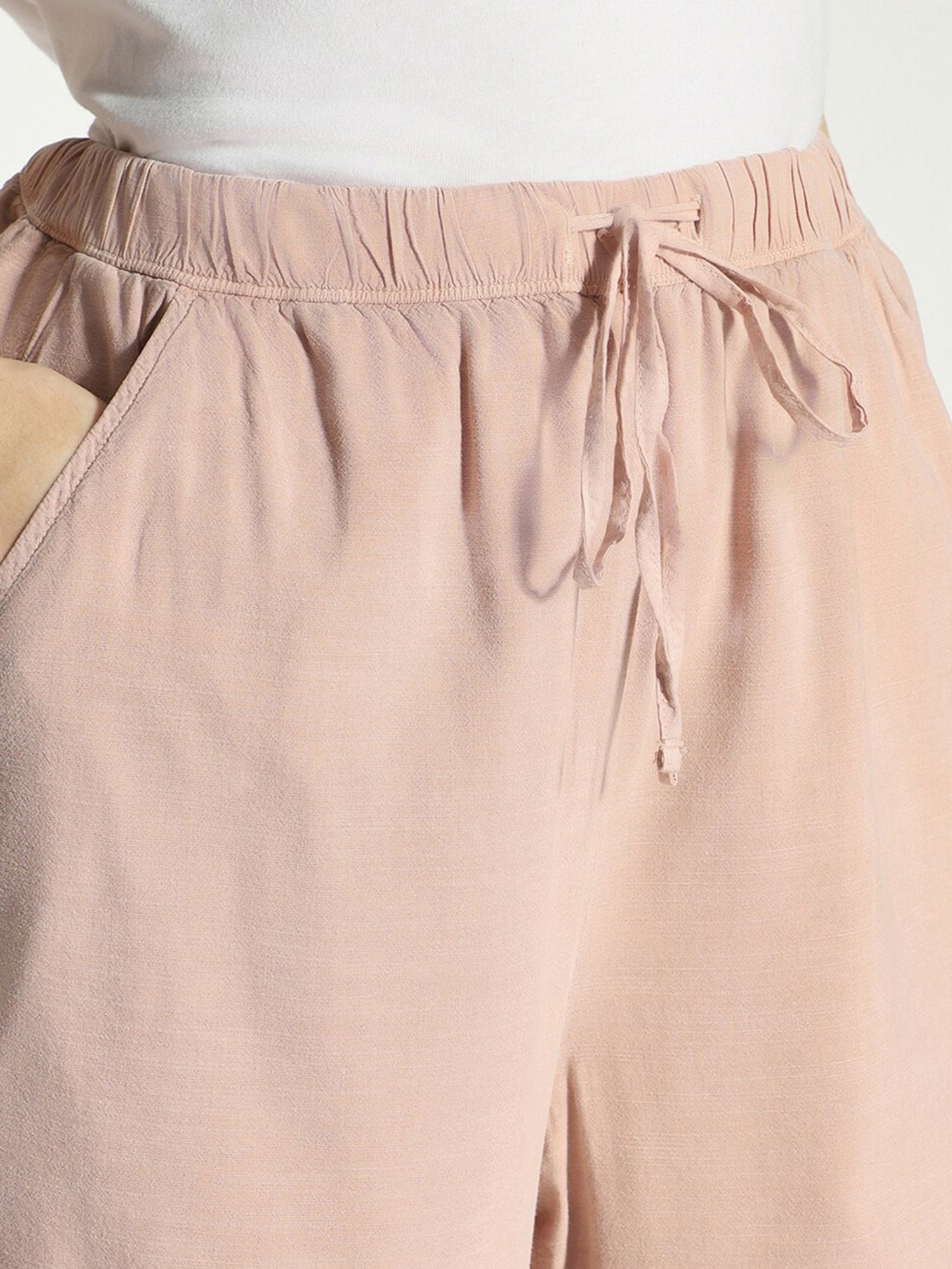 American Eagle Outfitters Pink Blended Regular Fit Mid Rise Pants