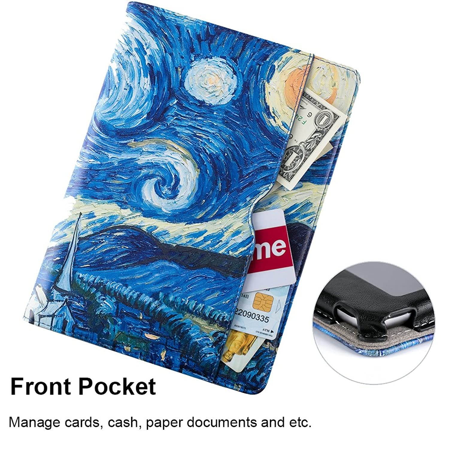 RUBAN Case for iPad 9.7 Inch 2018/2017 / iPad Air 2 / iPad Air - [Corner Protection] Multi-Angle Viewing Folio Stand Cover w/Pocket, Auto Wake/Sleep, Starry Night