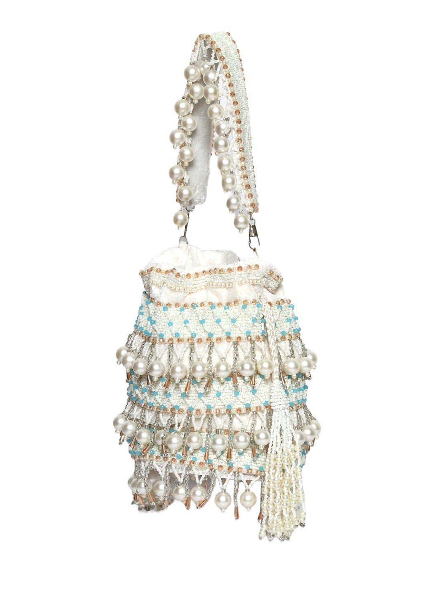 NR by Nidhi Rathi White Fabric Potli