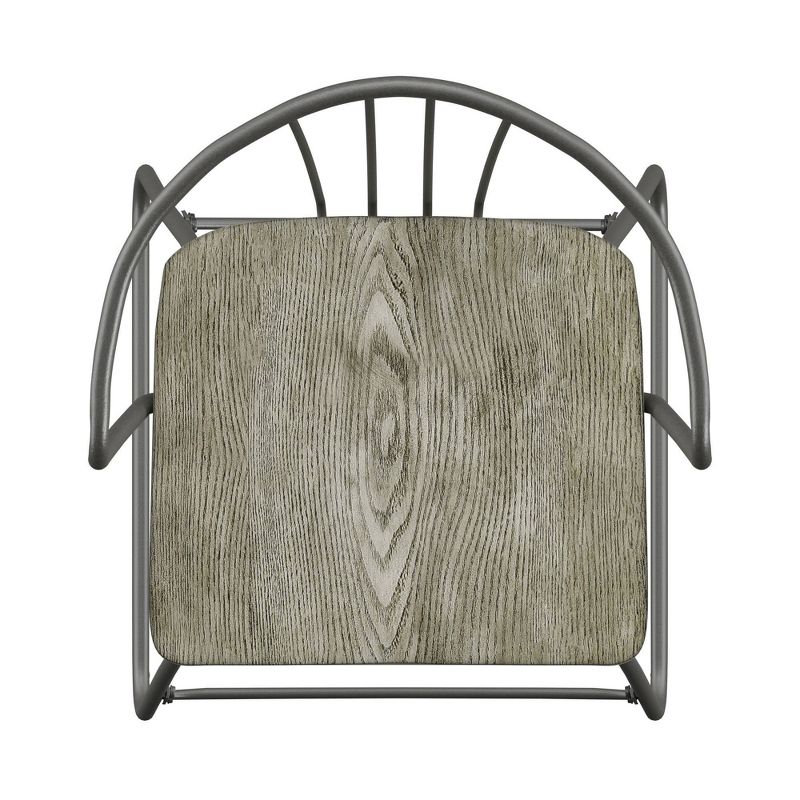 Set of 2 Nowell Iron Dining Chairs Gray - Inspire Q