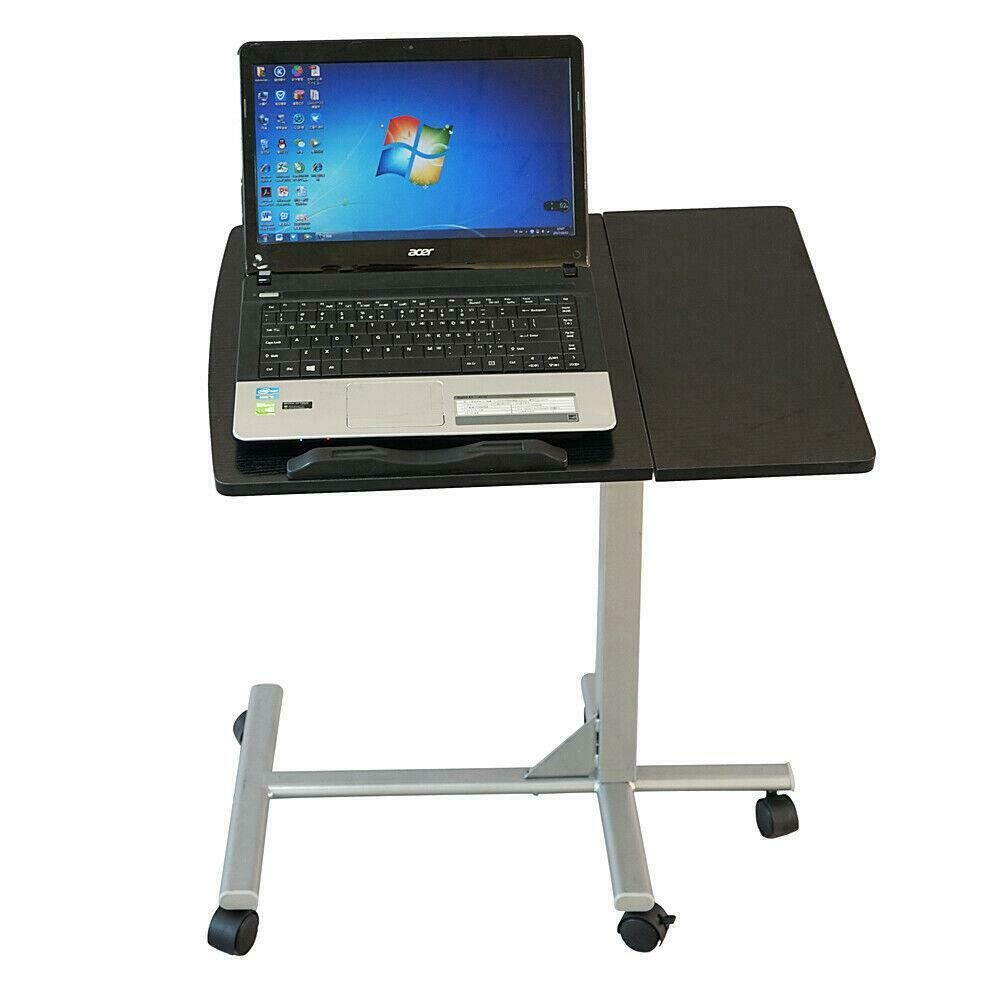 Adjustable Laptop Notebook Rolling Table Desk Stand Overbed Tiltable Tabletop