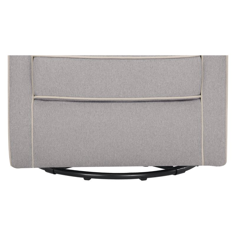 DaVinci Owen Glider and Storage Ottoman - Gray with Cream Piping