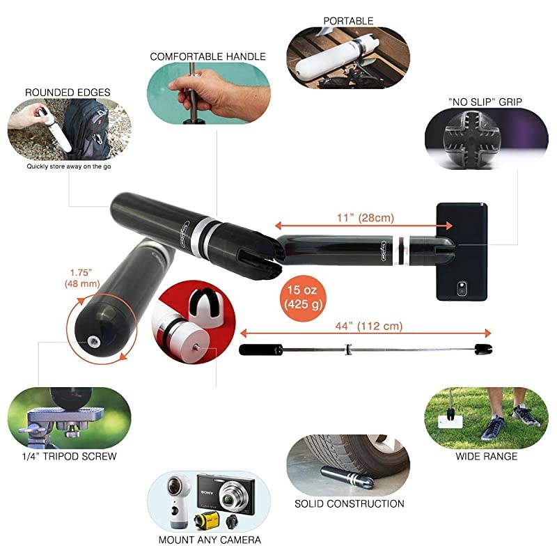 Smartphone Gimbal and Video Stabilizer - Compatible with All iPhone, Galaxy, Foldables, and GoPro. Only Smartphone Gimbal That Also Works with 360 and VR Cameras