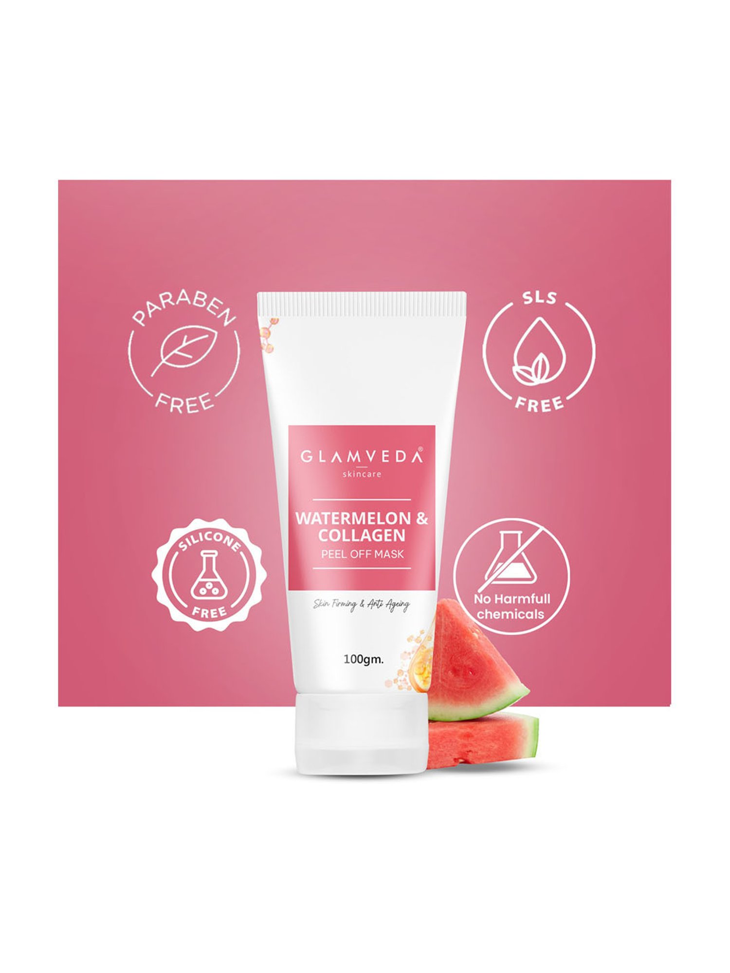 Glamveda Watermelon and Collagen Peel Off Mask - 100 gm