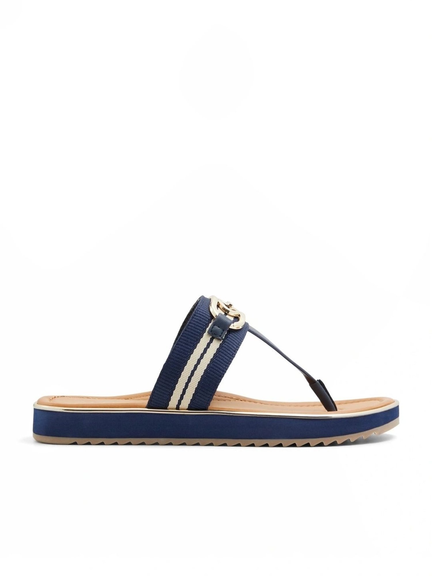 Aldo Women's NESIEN Navy T-Strap Sandals
