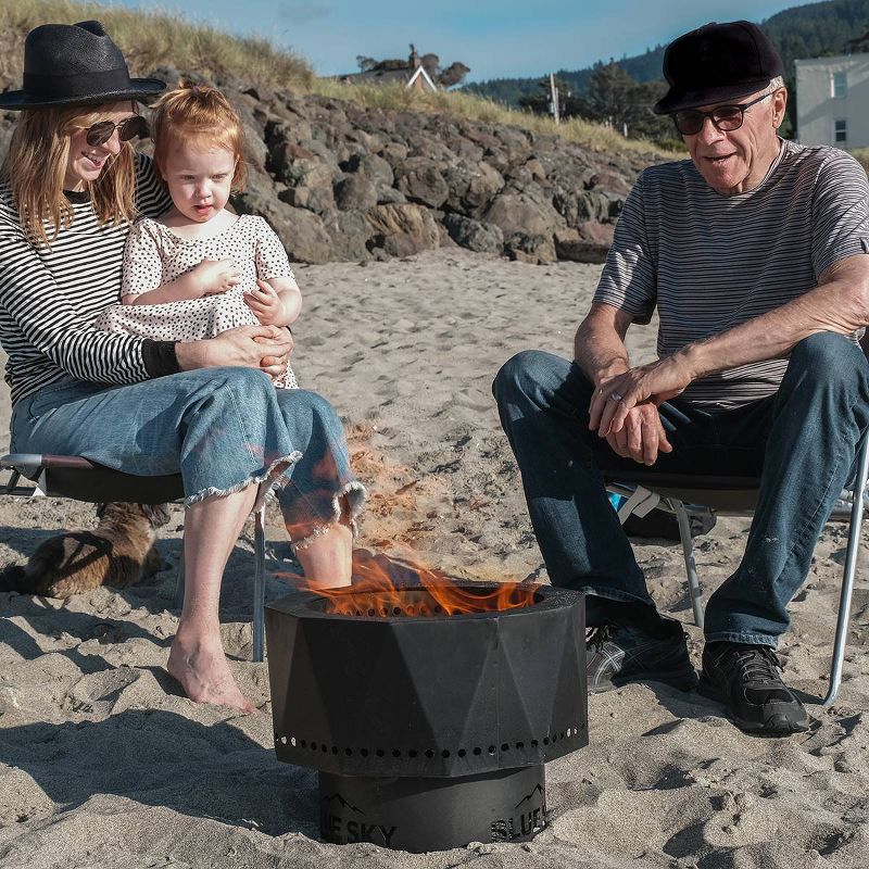 The Ridge Portable Pellet Fire Pit - Black - Blue Sky Outdoor Living