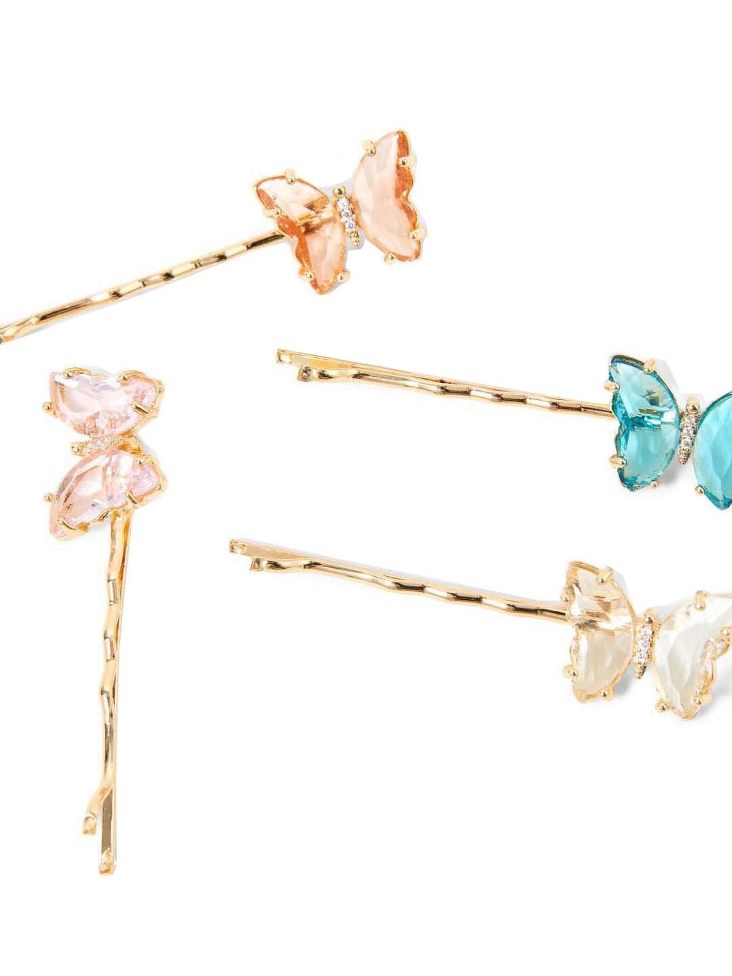 Accessorize London Golden Embellished Hair Clips - Pack of 4