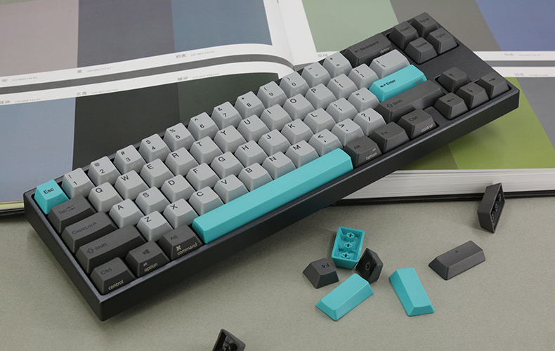 2, 60% Wired/Wireless Mechanical Keyboard (Kailh Box Brown Switch/White Case) - Full Keys Programmable - True RGB Backlit - Tap Arrow Keys - Double Shot PBT Keycaps - NKRO - 1900mAh Battery